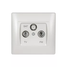RHYME TV+FM+SAT ZÁSUVKA BÍLÝ KOV