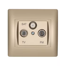 RHYME TV+FM+SAT ZÁSUVKA CHAMPAGNE METAL