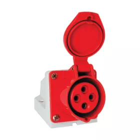   NÁSTĚNNÁ PRŮMYSLOVÁ ZÁSTRČKA HT-134 63A IP44 3P+E 400V