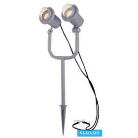   Zahradní lampa, kterou lze zapíchnout do trávy 2xGU10 max. 35 W IP44 200 x 100 x 640 mm šedá