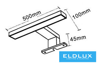 UNIVERSO Nástěnná lampa 7 W 650 lm 4000 K IP44 500 x 100 x 45 mm černá