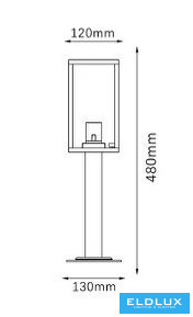 UNIVERSO Venkovní stojací lampa E27 Max.60w D130x480mm IP44 černá 5 let