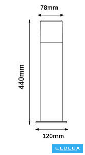 UNIVERSO Venkovní stojací lampa E27 Max.60w D120x440mm IP54 šedá 5 let