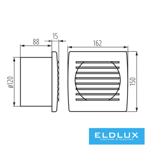 KANLUX EOL 120B  ventilátor, konvenční