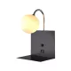 NÁSTĚNNÁ LAMPY BETTY 1XG9 S USB ČERNÁ