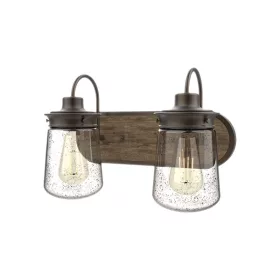 BIANCA NÁSTĚNNÁ LAMPY 2XE27 ČERNÁ/DŘEVO