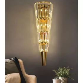 NÁSTĚNNÁ LAMPY BRIX 7XG4 ZLATÁ/KRISTÁLY