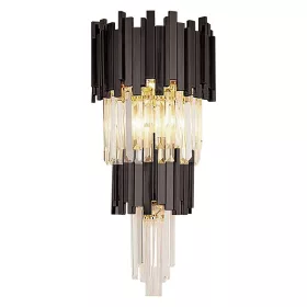 PERCY NÁSTĚNNÁ LAMPY 3XE14 ČERNÁ/KRISTÁLY