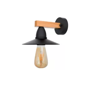 PHIL NÁSTĚNNÁ LAMPY 1XE27 ČERNÁ/DŘEVO