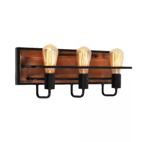 NÁSTĚNNÁ LAMPY SILVIA 3XE27 ČERNÁ/DŘEVO