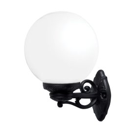   GLOBE 250 OPAL ZAHRADNÍ NÁSTĚNNÁ LAMPY 1XE27 IP55 ČERNÁ