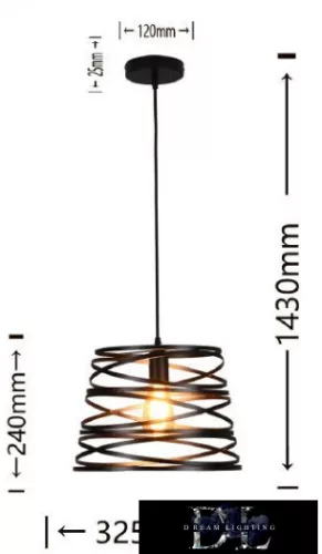 UNIVERSO Závěsné svítidlo 1xE27 IP20 D325x1430mm černé