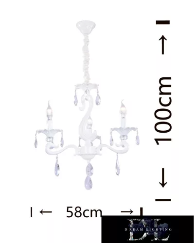 UNIVERSO Lustr 3 ramena 3xE14 Max.40W D58x100cm bílá