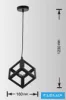 Závěsné svítidlo UNIVERSO 1xE27 Max.60w IP20 Černá D160x1230mm