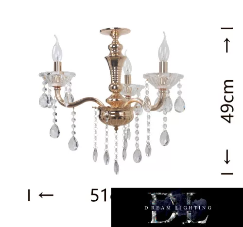 UNIVERSO Lustr 3 ramena 3xE14 Max.40W D51x49cm zlatý