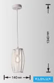 UNIVERSO Závěsné svítidlo 1xE27 max. 60 W IP20 bílé D140x1340mm