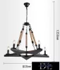 UNIVERSO Lněný provazový lustr 5xE14 IP20 D800x1250mm černý