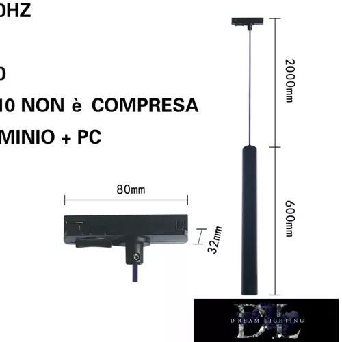 UNIVERSO Pro jednofázové závěsné kolejnice GU10 max. 60 W 600 mm černá