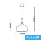 Závěsné svítidlo UNIVERSO 1xE27 max. 60 W D350x220x1300 mm IP20 černá/zlatá 5 let