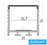 UNIVERSO Hliníkový profil LED s matnou bílou krycí deskou 2 m 35 x 35 mm