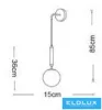 UNIVERSO Nástěnná lampa 1xG9 max.10w D150x850mm IP20 Staré zlato 5 let
