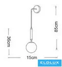 UNIVERSO Nástěnná lampa 1xG9 max.10w D150x850mm IP20 Staré zlato 5 let
