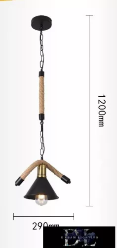 UNIVERSO Lněný provazový lustr 1xE27 IP20 D290x1200mm černý