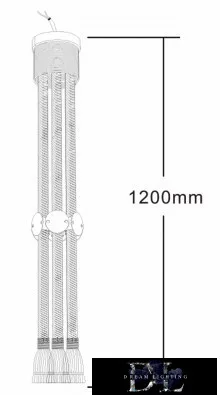 UNIVERSO Lněný provazový lustr 6xE27 max. 240V 1200mm černý