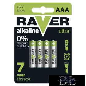 RAVER alkalická baterie LR03 (AAA) 4 ks/blistr