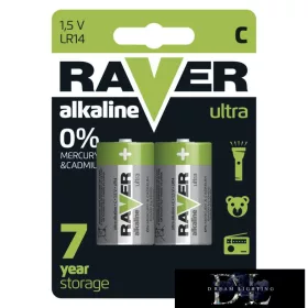 RAVER alkalická baterie LR14 (C) 2 ks/blistr