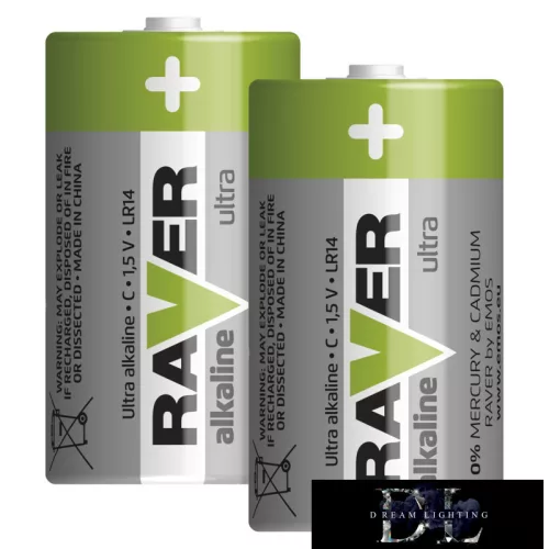 RAVER alkalická baterie LR14 (C) 2 ks/blistr