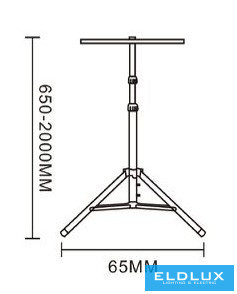 UNIVERSO Stativ pro 2 reflektory výška 650-2000 mm černý