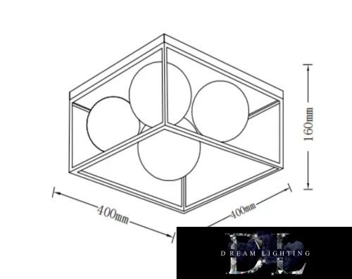 Stropní svítidlo UNIVERSO 4xG9 max. 10 W 400 x 400 x 160 mm IP20 staré zlato