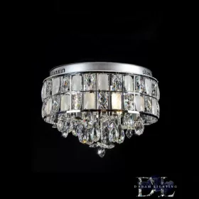   ELDLUX Křišťálová skleněná stropní lampa Chrom LED 9×5W 4000k IP20 ∅500x390mm