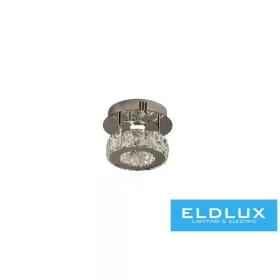   ELDLUX Křišťálová skleněná stropní lampa 9 W 720 lm CCT IP20 D200x150 mm Chrom