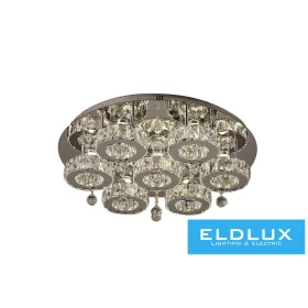   ELDLUX Křišťálová skleněná stropní lampa 63 W 5040 lm CCT.T IP20 D700x215 mm Chrom