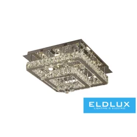  ELDLUX Křišťálová skleněná stropní lampa 54 W 4320 lm CCT.T IP20 500 x 500 x 275 mm Chrom