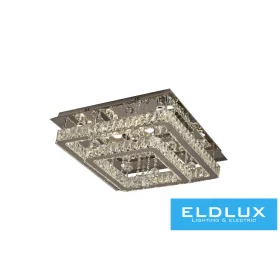   ELDLUX Křišťálová skleněná stropní lampa 70 W 5600 lm CCT.T IP20 600 x 600 x 275 mm Chrom