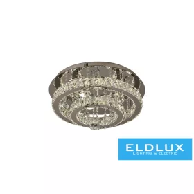   ELDLUX Křišťálová skleněná stropní lampa 52 W 4160 lm CCT.T IP20 D550x275 mm Chrom