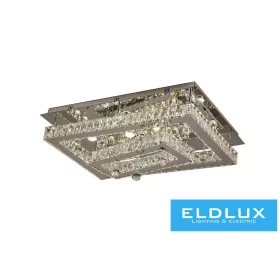   ELDLUX Křišťálová skleněná stropní lampa 64 W 5120 lm CCT.T IP20 750 x 500 x 275 mm Chrom
