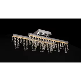   ELDLUX GLOSSY křišťálová skleněná stropní lampa chrom 16W 4000K