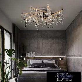 ELDLUX GLOSSY křišťálová stropní lampa chrom 49W 4000K
