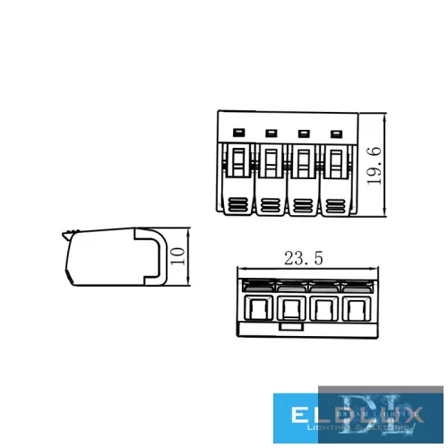 ELDLUX 4pólový otevíratelný kabelový konektor 10 ks/balení