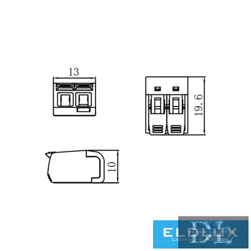 ELDLUX 2pólový otevíratelný kabelový konektor 100 ks/krabice