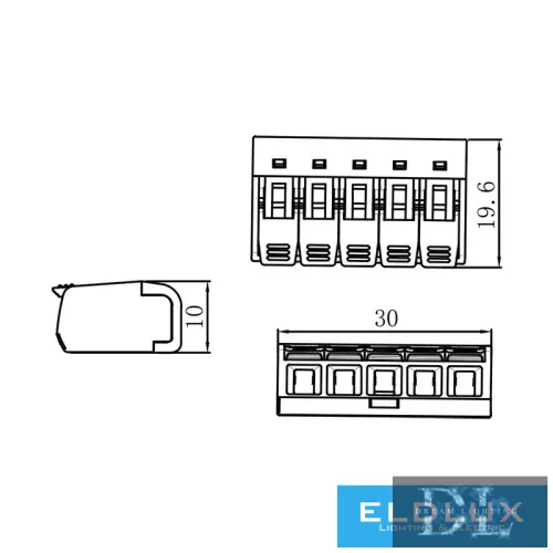 ELDLUX 5pólový otevíratelný kabelový konektor 10 ks/balení