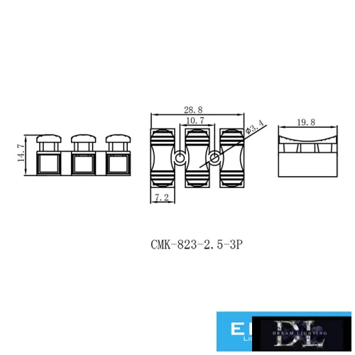 ELDLUX 3pólový kabelový konektor (pružinový 2,5 mm²) 15 ks/balení