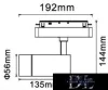 UNIVERSO Magnetický bodový svítidlo na kolejnici DC:48V 14W 1190LM 3000K RA90 IP20 192x144x56mm Černá