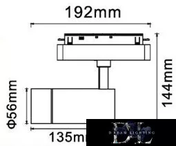 UNIVERSO Magnetický bodový svítidlo na kolejnici DC:48V 14W 1190LM 3000K RA90 IP20 192x144x56mm Černá