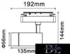 UNIVERSO Magnetický reflektor na kolejnici DC:48V 14W 1190LM 4000K RA90 IP20 192x144x56mm Černý