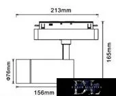 UNIVERSO Magnetický reflektor na kolejnici DC:48V 24W 2280LM 3000K RA90 IP20 213x165x76mm Černý